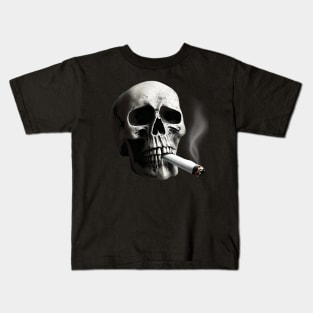 Skull With Cigarette Kids T-Shirt